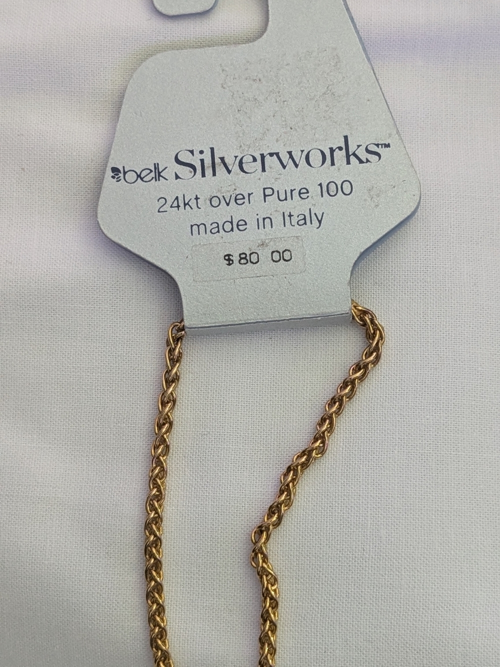 Belk Silverworks 24kt Over Pure 100  Rope Bracelet - Gold
